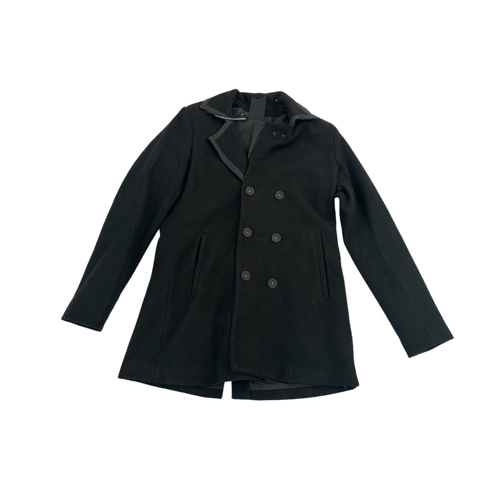 Chronicles of Never Womens Medium Black Wool Peacoat Lined